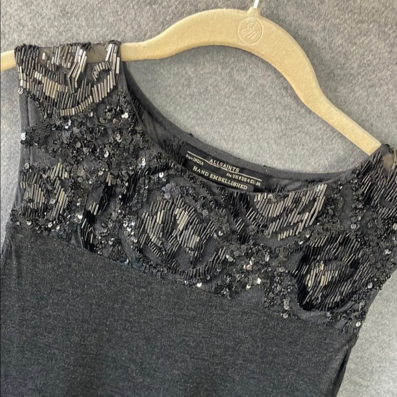 All saints Black Sequin top. Size 4 - Picture 2 of 6